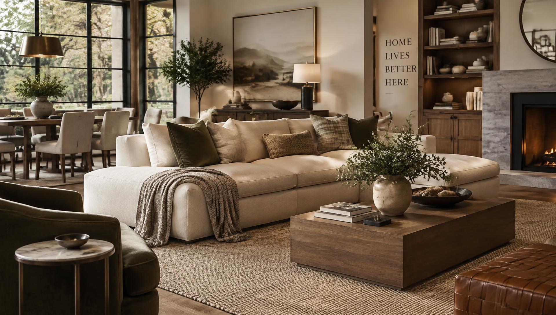Living room furniture showroom setting